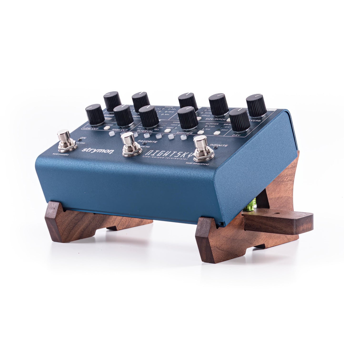 Small adjustable walnut stand | Perfect for guitar pedals & desktop synthesizers | Ideal for Volca, Aira, Stylophone, Dreadbox and others