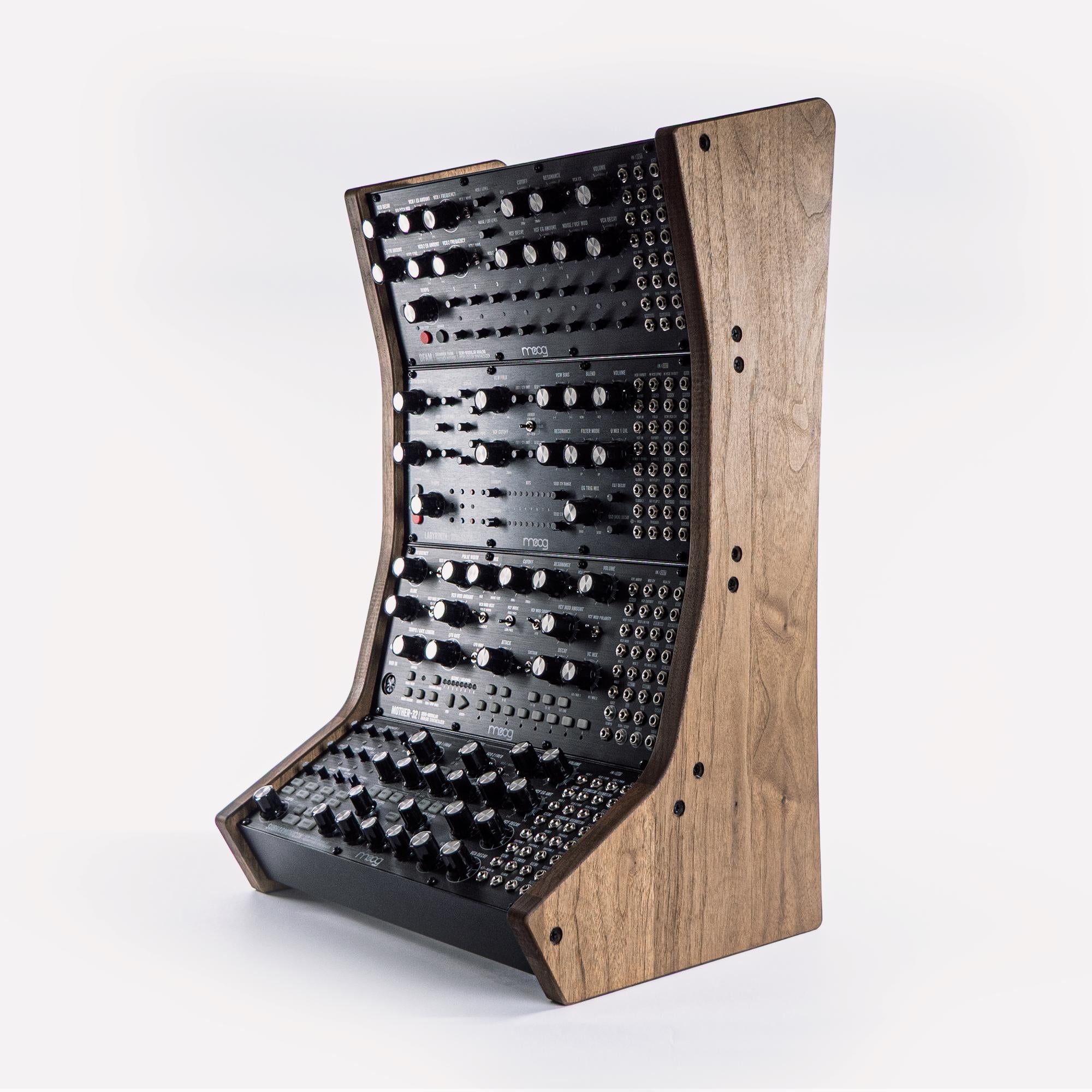 Walnut 4-Tier Mount for Moog Synthesizer Modules - DFAM, Mother-32, Subharmonicon, Labryinth, Spectravox and Eurorack