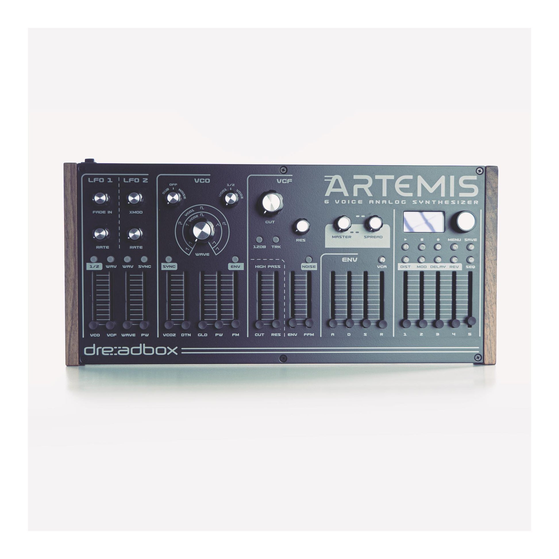 Dreadbox Artemis cheeks handmade in solid walnut | Ideal upgrade for character and natural beauty to your synthesizer