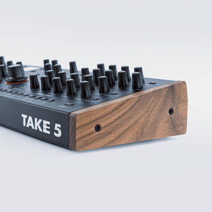 Walnut cheeks for Take 5 synthesizer