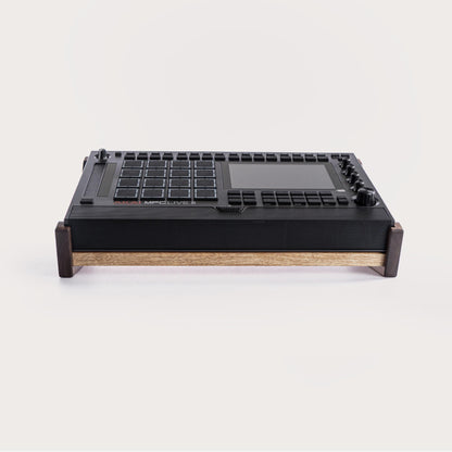 Akai MPC Live 3 stand in Solid Walnut and White Limba | Decksaver Compatible